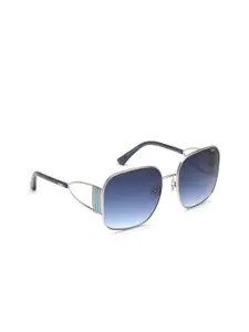 IDEE Women Blue Lens & Silver-Toned Round Sunglasses with UV Protected Lens