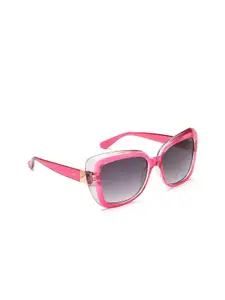 IDEE Women Grey Lens & Pink Round Sunglasses with UV Protected Lens