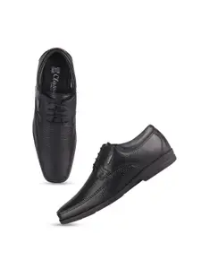 Red Chief Men Textured Square Toe Leather Formal Derbys