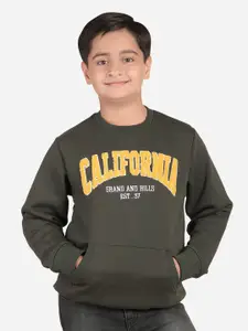 Bodycare Kids Boys Typography Printed Fleece Pullover Sweatshirt