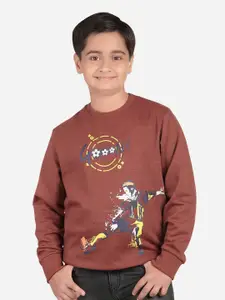 Bodycare Kids Boys Round Neck Printed Fleece Sweatshirt