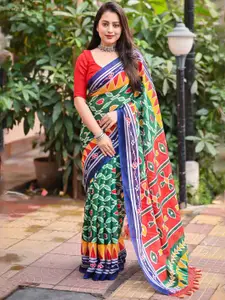 STAVA CREATION Ethnic Motifs Jute Silk Ready to Wear Saree