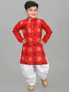 BAESD Boys Printed Straight Kurta with Patiala