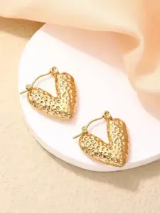 VIEN Gold-Plated Heart Shaped Hoop Earrings