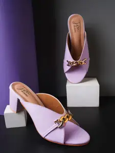 JM Looks Lavender Block Sandals