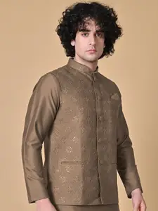 MAAHI FABS Embroidered Sequin Embellished Nehru Jacket