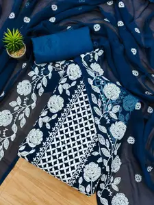 Panzora Floral Embroidered Unstitched Dress Material