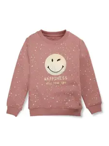 Gini and Jony Girls Printed Fleece Sweatshirt