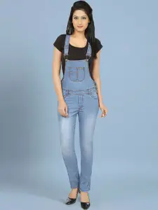 urSense Women Slim Fit Washed Dungarees With T-Shirt
