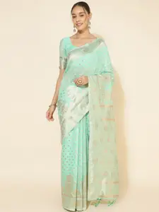 Janasya Polka Woven Design Pure Silk Chanderi Saree