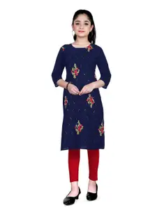 BAESD Girls Embroidered Straight Kurta