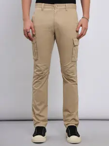 Lee Men Brown Comfort Low-Rise Trousers