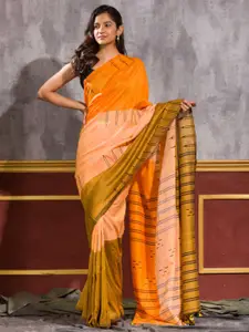 Angoshobha Striped Woven Design Pure Cotton Saree