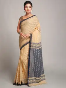 BENGAL HANDLOOM Geometric Woven Design Pure Cotton Taant Saree