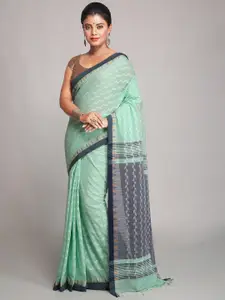 BENGAL HANDLOOM Geometric Woven Design Pure Cotton Taant Saree
