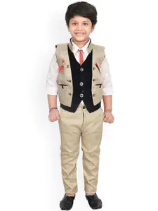 BAESD Boys 4-Pcs Single-Breasted Waistcoat & Trousers With Shirt And Bow