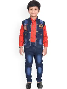 BAESD Boys Printed Shirt & Trouser With jacket