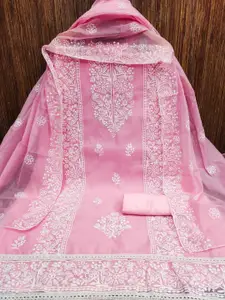 Panzora Embroidered Art Silk Unstitched Dress Material