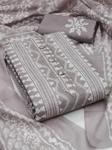 Panzora Ethnic Motifs Printed Gotta Patti Unstitched Dress Material