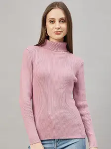 RVK Ribbed Turtle Neck Pure Cotton Pullover Sweater