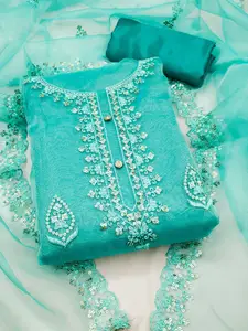 Panzora Floral Embroidered Sequinned Unstitched Dress Material