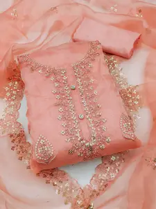 Panzora Floral Embroidered Unstitched Dress Material