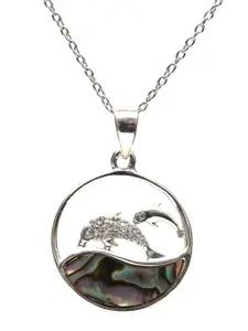 HIFLYER JEWELS Sterling Silver Topaz-Studded Quirky-Charm Pendant