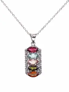 HIFLYER JEWELS Sterling Silver Topaz-Studded Contemporary-Charm Pendant