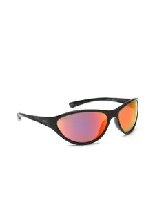 IDEE Men Orange Lens & Black Round Sunglasses with UV Protected Lens