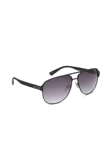 IDEE Men Grey Lens & Black Round Sunglasses with UV Protected Lens