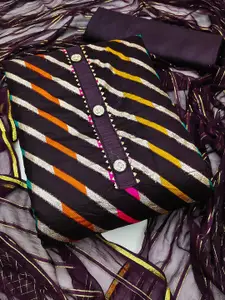 MANVAA Striped Gotta Patti Detailed Organza Unstitched Dress Material