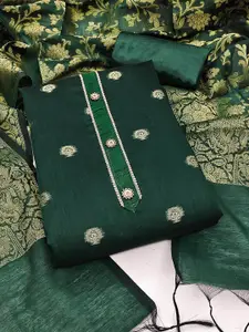 MANVAA Ethnic Motifs Banarasi Jacquard Woven Design Unstitched Dress Material