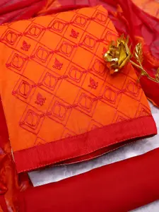 MANVAA Floral Embroidered Unstitched Dress Material