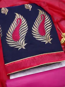 MANVAA Floral Embroidered Unstitched Dress Material