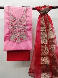 MANVAA Embroidered Unstitched Dress Material