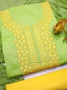 MANVAA Floral Embroidered Unstitched Dress Material