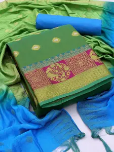 MANVAA Ethnic Motifs Woven Designed Banarasi Silk Unstitched Dress Material