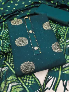 MANVAA Ethnic Motifs Embroidered Gotta Patti Unstitched Dress Material