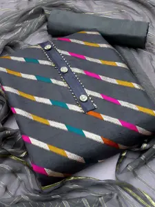 MANVAA Striped Woven Design Gotta Patti Detail Unstitched Dress Material