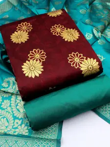 MANVAA Floral Woven Design Unstitched Dress Material