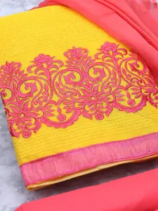 MANVAA Floral Embroidered Unstitched Dress Material