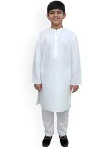 BAESD Boys White Regular Pure Cotton Kurta with Pyjamas