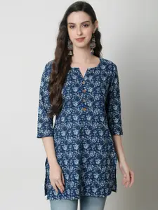 KALINI Floral Printed Pure Cotton Straight Kurti