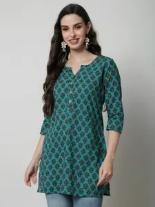 KALINI Ethnic Motifs Printed Pure Cotton Straight Kurti