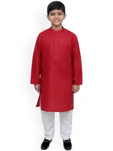 BAESD Boys Mandarin Collar Long Sleeves Straight Kurta