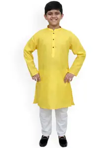 BAESD Boys Mandarin Collar Long Sleeves Straight Kurta