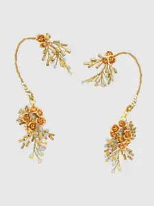D'oro Multicoloured & Gold-Toned Drop Earrings