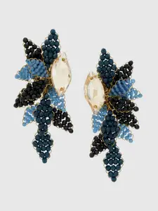 D'oro Artificial Stones Studded & Beads Beaded Studs Earrings