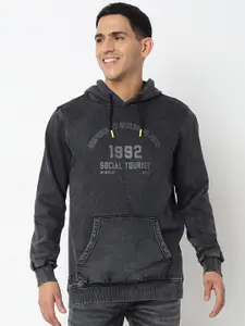 SPYKAR Typography Printed Hooded Pullover Sweatshirt