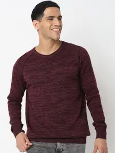 SPYKAR Abstract Self Design Cotton Pullover Sweater